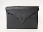 Borsa pochette Yves Saint Laurent seconda borsa in pelle nera Saffiano YSL Au...