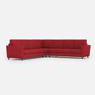 Divano Angolare 7 Posti 288x288x85 cm Yasel in Tessuto Rosso