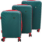 Set 3 Valigie Rigide con Ruote Easy Roll Trolley Bagaglio a Mano Viaggio Verde