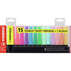 Evidenziatori STABILO BOSS ORIGINAL Pastel Desk-Set 15 pz 9 brillanti 6 pastello