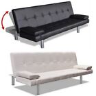 Divano letto moderno 3 posti ecopelle reclinabile bianco nero soggiorno sofa | 1