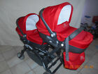 Passeggino trio Gemellare CAM Twin Pulsar - usato, color rosso.