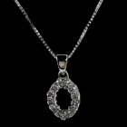 Collana lettera O in argento 925 uomo donna puntiluce brillanti iniziale di nomi