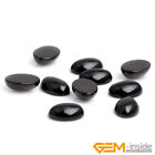 Natural Stone Black Agate CAB Cabochon Round Oval Loose Beads 5 Pcs No Hole UK