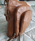 TIGNANELLO 100%  LEATHER LIGHT BROWN CROSSBODY  BAG