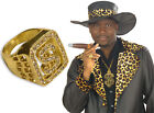 ANELLO ORO CON STRASS GANGSTER RAPPER CARNEVALE