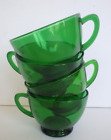 Vintage Emerald Green Anchor Hocking Glass Set of 4 Punch Cups 4 oz. Capacity