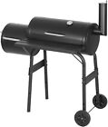 Large Charcoal Barrel BBQ Grill Garden Barbecue Patio Smoker Portable Wheels