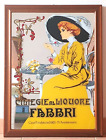 Specchio pubblicitario vintage CILIEGIE AL LIQUORE FABBRI 46x62cm originale 80