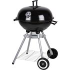 Barbecue BBQ portatile a carbonella carbone tondo con ruote sfera con coperchio