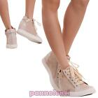 Scarpe donna ginnastica sneakers sportive zeppa interna 7 zip nuove 152011