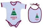 BODY E BAVAGLINO NEONATO IL MIO PRIMO NATALE 2017 ALBERO DI NATALE BIMBI COTONE