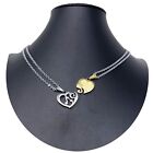 Cuore Melodia Oro Ciondolo Spezzato 2x Collana Acciaio Uomo Donna Amici A18