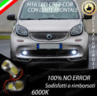 COPPIA LAMPADE FENDINEBBIA H16 LED COB CANBUS SMART FORTWO FORFOUR 453 6000K