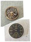 1940s TAVANNES CAL. r332 VINTAGE  WATCH MOVEMENT UHREN WORKING BLACK GILT DIAL!