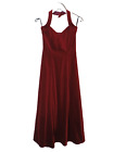 Monsoon Velvet Halterneck Maxi Dress  - Burgundy - UK 10