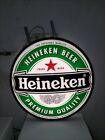 Tabella Insegna Luminosa Pubblicitaria Bifacciale Birra Heineken Funzionante