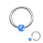 Piercing Orecchio Anello con Pallina Opalina Blu