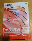 confezione 5 dvd-rw tdk vergini