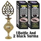 2 VASI BOTTIGLIA OTTONE BLACK SURMA VINTAGE ISLAMIC ARABIC KOHL STICK