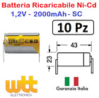 Batteria Pila SC 2000 mAh con lamelle a saldare per pacchi batterie trapani ecc