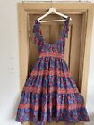 HOUSE OF HARLOW 1960 Multi Coloured “ Parrot “Print Linen Bow Tie Maxi Dress