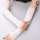 1 Pair Women Fingerless Mittens Dress Sunscreen Lace Long Lace Gloves Summer