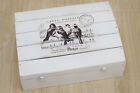 Memory box cassetta ricordi legno souvenir musica uccelli note spartiti shabby 