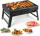 Barbecue Portatile a Carbone, Mini Barbecue per 1-4 Persone, Griglia Pieghevole,