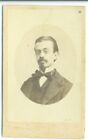 781-CDV Albumin carte de visite man papillon backdrop ph Ricca Naples