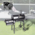 Barbecue Grill Smoker. Holzkohle Grillwagen mit integrierter Räucherbox-Schwarz