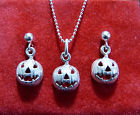 Parure orecchini e girocollo- Zucca Halloween argento 925