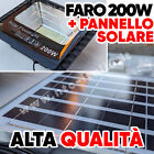 FARO LED 200w con PANNELLO SOLARE FOTOVOLTAICO + TELECOMANDO per CASA E GIARDINO