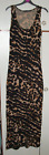 Atmosphere Maxi Dress Black/Brown stretchy sleeveless summer beach - Womens UK8