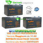 BATTERIA CICLICA AL PIOMBO 12V 14A ERMETICA - KIT DA 3 PEZZI