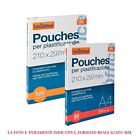 POUCHES 6,5x9,5 cm 80 MICRON FOGLI LUCIDI FILM PLASTIFICATRICE A CALDO 100 FG