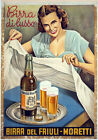 BIRRA MORETTI DEL FRIULI POSTER PUBBLICITÀ ANNI  50 dimensioni 70 x 50 cm