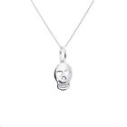 Sterling Silver Heart Skull Necklace - 14 - 32 Inches