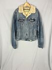 Abercrombie & Fitch, Women s Denim Teddy Lined Bomber Jacket, Size L - Used