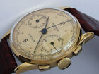 UNIVERSAL GENEVE COMPUR 18K GOLD  40S CHRONOGRAPH ABSORBING MILITARY ENGRAVING