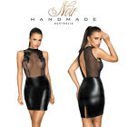 Noir Handmade Black Women Sexy Transparent Dress Vestitino Aderente Pizzo Nero