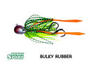 KABURA JIG BULKY RUBBER 40 GR   ROSSO + SKIRT VERDE GIALLO PESCA MARE BARCA