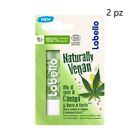 2 PZ Labello Naturally Vegan Labbra All Olio Di Canapa e Burro Di Karite 5.2ml