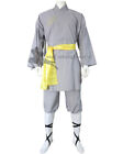 Gray Cotton Shaolin Monk Kung fu Uniform Martial arts Tai chi Wing Chun Suit