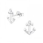 925 Sterling Silver Anchor Stud Earrings Boxed