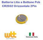 Batteria al litio bottone CR2032 da circuito stampato a saldare orizzontale 3V