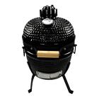 Kamado Griglia Mini BBQ Ceramica Barbecue a Carbone Uovo Nero Rotonda Esterno