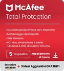 McAfee Total Protection 2024.  5 dispositivi, Antivirus, VPN,15 Mesi Abbonamento