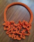 Collana Uncinetto Arancione Crochet Handmade