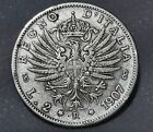 2 LIRE 1907 AQUILA SABAUDA SILVER COIN ARGENTO BB VITTORIO EMANUELE III